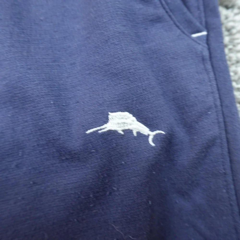 Tommy Bahama Sweatpants Mens XL Navy Blue Jogger Drawstring Pants Marlin Stretch